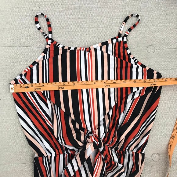 Rebel Sugar Girl's Striped Maxi Dress, sleeveless, Orange, black, white - Picture 10 of 10